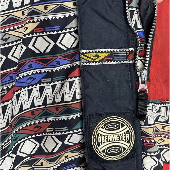 VTG OBERMEYER YOUTH SIZE 16 Ski Snowboard Hooded Jacket Aztec Tribal Southwest - Picture 11 of 16
